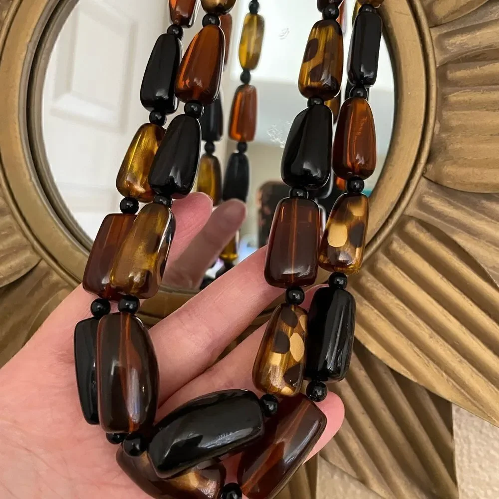 Vintage Brown and Black Choker Necklace